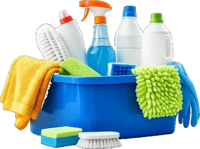 Professional cleaning supplies used by Cleaning Crew